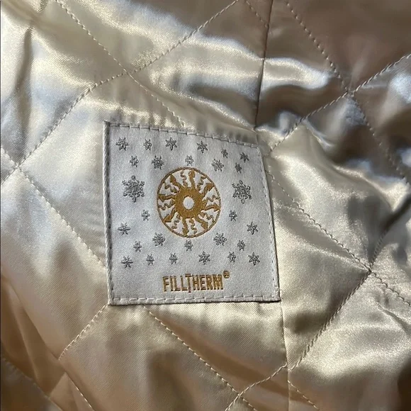 Kei Violanti Beige and White Wool Coat Fur Trim Size 46 US L - Picture 4 of 6